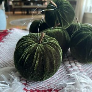10 for $20 - Sweet Set of Green Velvet Apple Ornaments